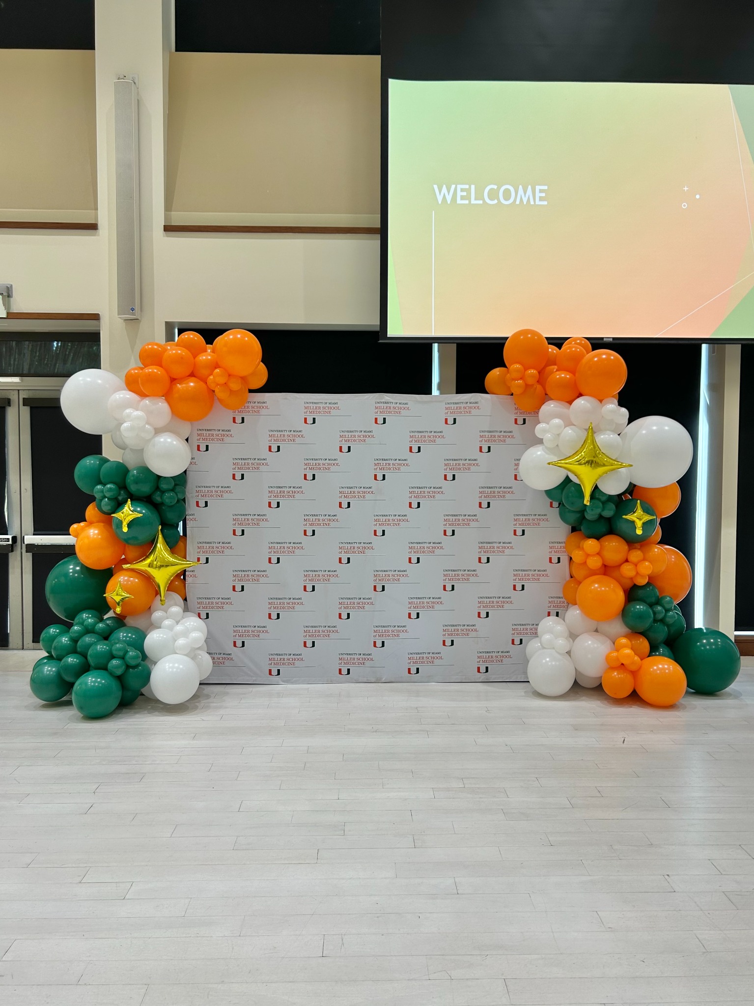University of Miami corporate balloon installation by The Event Edit